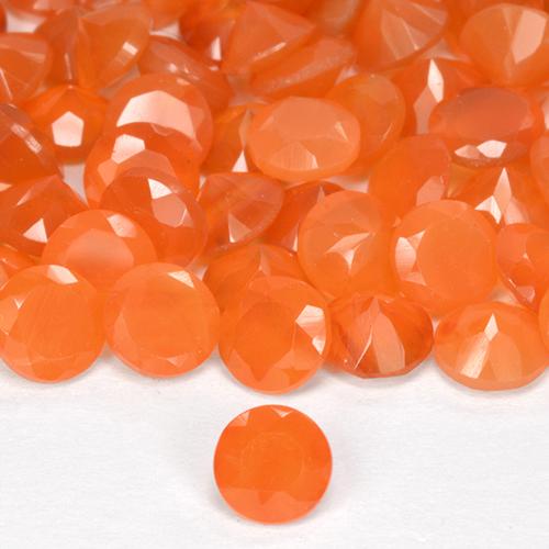 2.46 ct natürliche hellorange Karneol-Edelsteine, Rund Schliff, Lichtdurchlässig