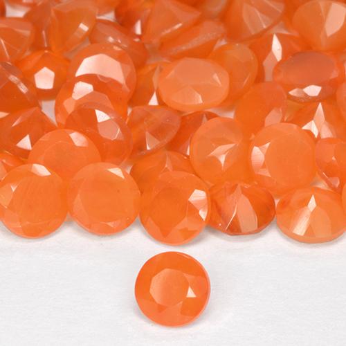 2.46 ct natürliche hellorange Karneol-Edelsteine, Rund Schliff, Lichtdurchlässig