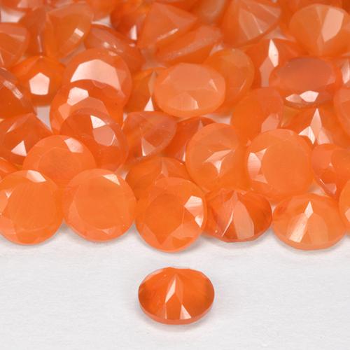 2.46 ct natürliche hellorange Karneol-Edelsteine, Rund Schliff, Lichtdurchlässig