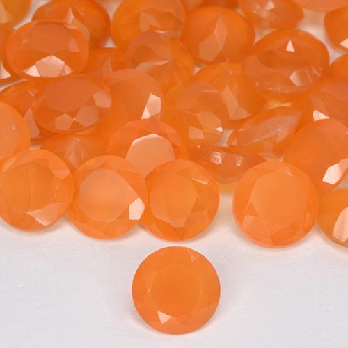 3,99 ct natürliche hellorange Karneol-Edelsteine, Rund Schliff, Lichtdurchlässig