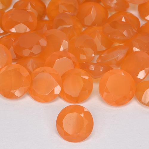 3,99 ct natürliche hellorange Karneol-Edelsteine, Rund Schliff, Lichtdurchlässig
