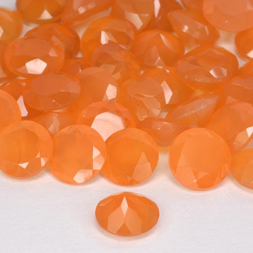 3,99 ct natürliche hellorange Karneol-Edelsteine, Rund Schliff, Lichtdurchlässig