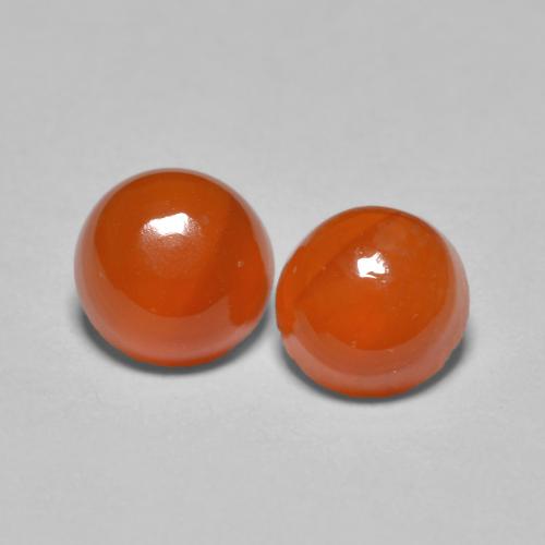 1.68 ct natürliche Feuerorange Karneol-Edelsteine, Rund Schliff, Lichtdurchlässig