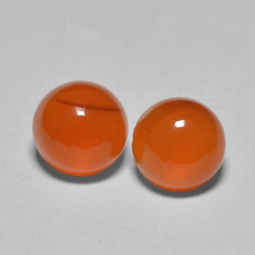 1,89 ct natürliche Mittelorange Karneol-Edelsteine, Rund Schliff, Lichtdurchlässig