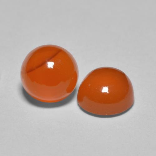 1,89 ct natürliche Mittelorange Karneol-Edelsteine, Rund Schliff, Lichtdurchlässig