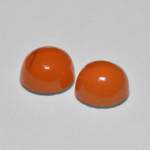 1,89 ct natürliche Mittelorange Karneol-Edelsteine, Rund Schliff, Lichtdurchlässig