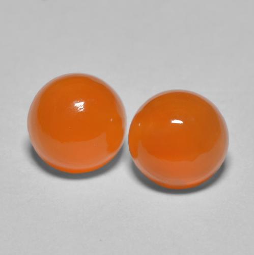 1,79 ct natürliche Leuchtendes Orange Karneol-Edelsteine, Rund Schliff, Lichtdurchlässig