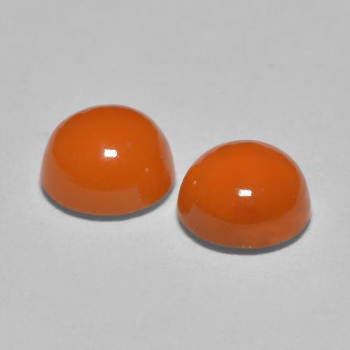 1,79 ct natürliche Leuchtendes Orange Karneol-Edelsteine, Rund Schliff, Lichtdurchlässig