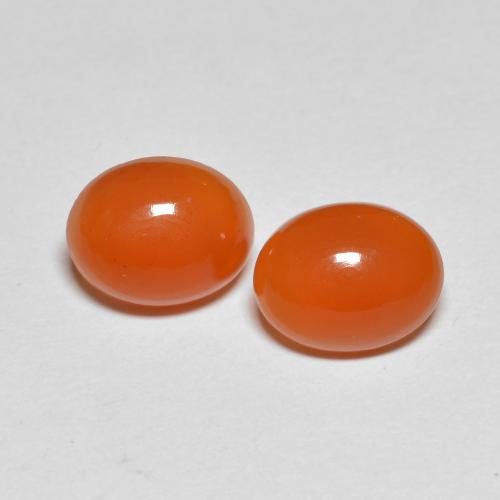 3.68 ct natürliche rötlich-orange Karneol-Edelsteine, Oval Schliff, Lichtdurchlässig