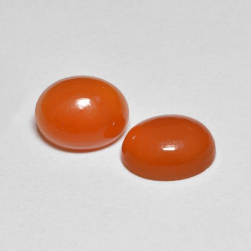 3.68 ct natürliche rötlich-orange Karneol-Edelsteine, Oval Schliff, Lichtdurchlässig