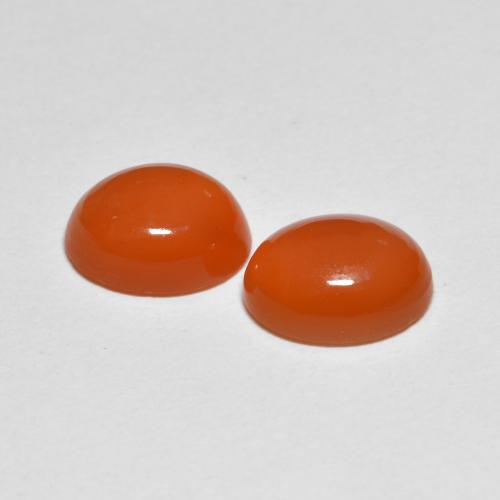 3.68 ct natürliche rötlich-orange Karneol-Edelsteine, Oval Schliff, Lichtdurchlässig