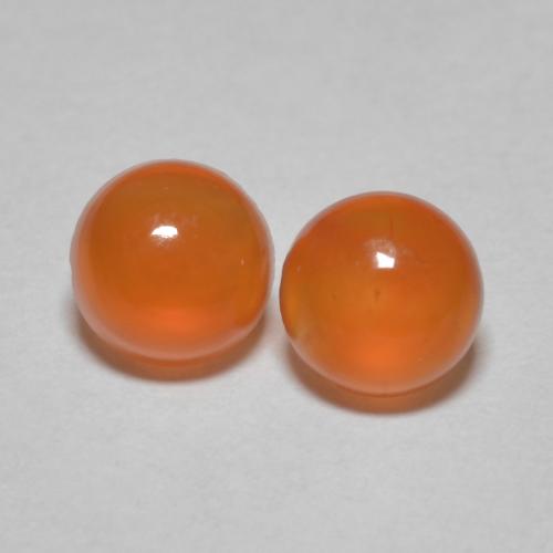 0.95 ct natürliche Mittelorange Karneol-Edelsteine, Rund Schliff, Transparent