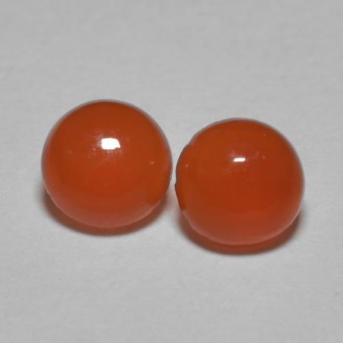 0,87 ct natürliche Mittelorange Karneol-Edelsteine, Rund Schliff, Lichtdurchlässig
