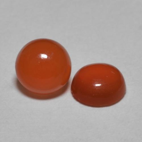 0,87 ct natürliche Mittelorange Karneol-Edelsteine, Rund Schliff, Lichtdurchlässig
