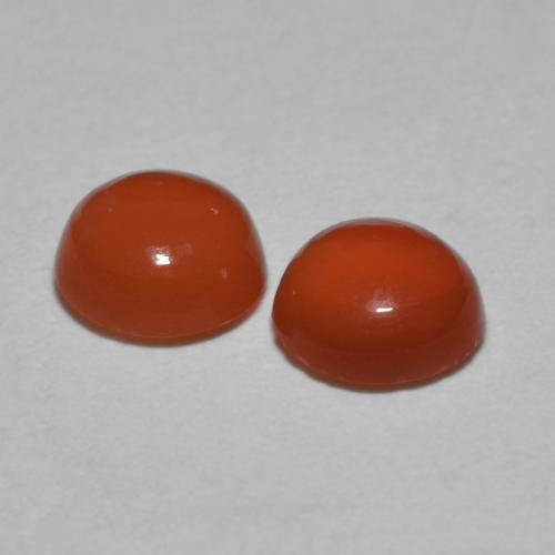 0,87 ct natürliche Mittelorange Karneol-Edelsteine, Rund Schliff, Lichtdurchlässig