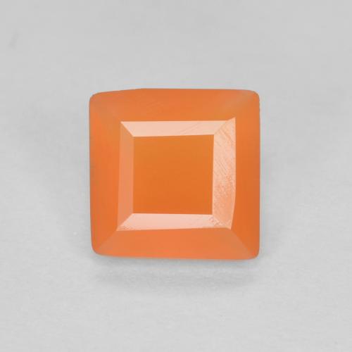 9,17 ctw natürlicher Yam Orange Karneol, Quadrat, Transparent