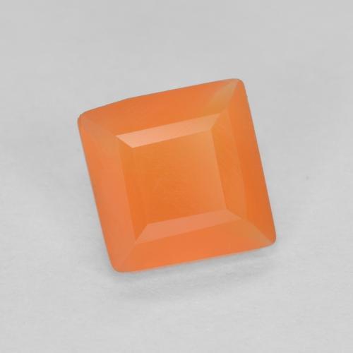 9,17 ctw natürlicher Yam Orange Karneol, Quadrat, Transparent