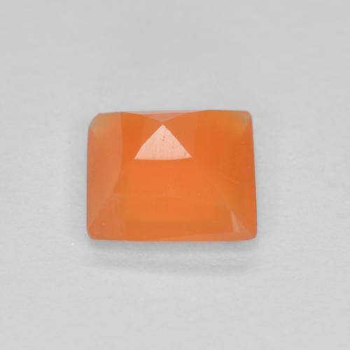 9,17 ctw natürlicher Yam Orange Karneol, Quadrat, Transparent