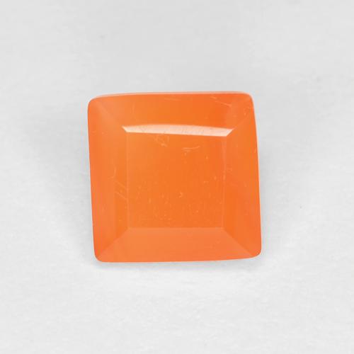9,17 ctw natürlicher Intensives Orange Karneol, Quadrat, Transparent