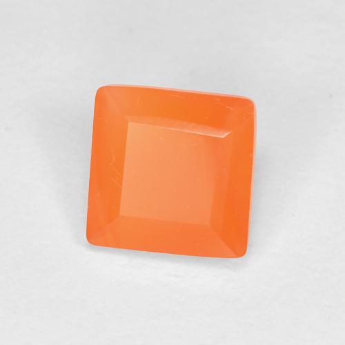 9,17 ctw natürlicher Intensives Orange Karneol, Quadrat, Transparent