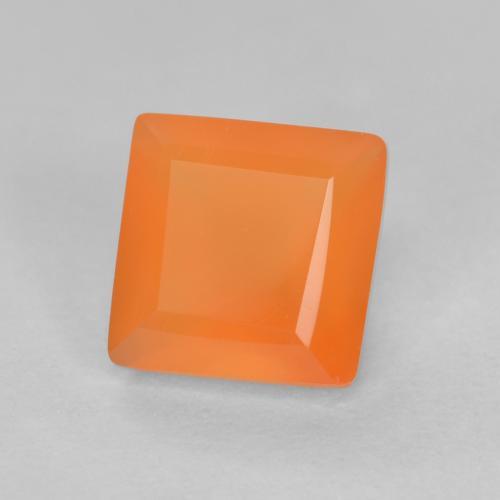 9,17 ctw natürlicher Mittelorange Karneol, Quadrat, Transparent