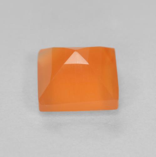 9,17 ctw natürlicher Mittelorange Karneol, Quadrat, Transparent