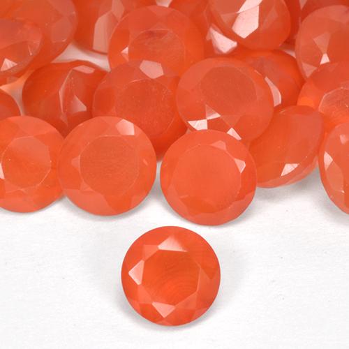 5,15 ct natürliche Feuerorange Karneol-Edelsteine, Rund Schliff, Lichtdurchlässig