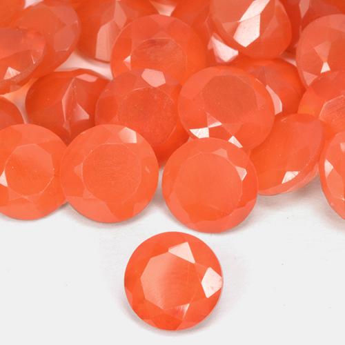 5,15 ct natürliche Feuerorange Karneol-Edelsteine, Rund Schliff, Lichtdurchlässig
