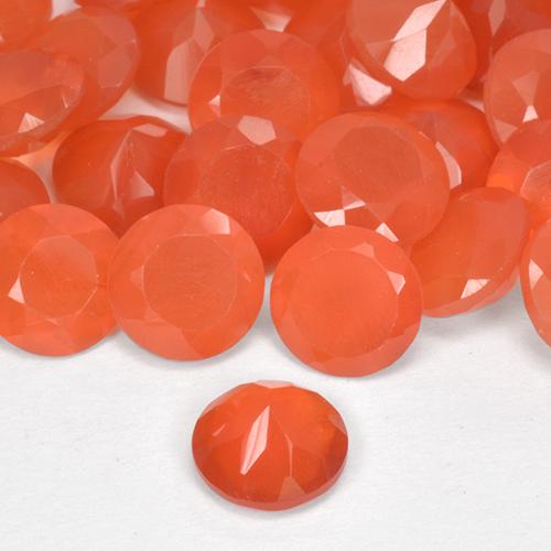 5,15 ct natürliche Feuerorange Karneol-Edelsteine, Rund Schliff, Lichtdurchlässig
