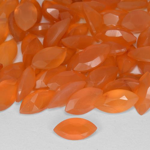 1.53 ct natürliche rötlich-orange Karneol-Edelsteine, Marquise, Lichtdurchlässig
