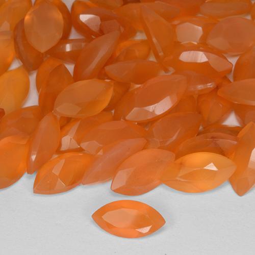 1.53 ct natürliche rötlich-orange Karneol-Edelsteine, Marquise, Lichtdurchlässig