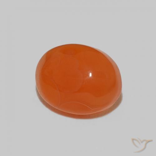 9,17 ctw natürlicher tiefrötlich-orange Karneol, Oval, Lichtundurchlässig