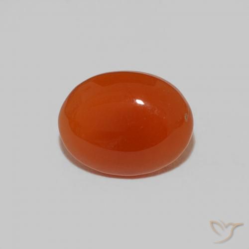 1,59 ctw natürlicher orangefarbener Karneol, Oval Schliff, Lichtundurchlässig