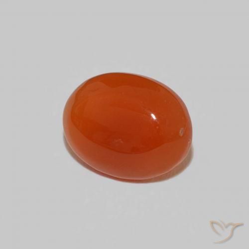 1,59 ctw natürlicher orangefarbener Karneol, Oval Schliff, Lichtundurchlässig