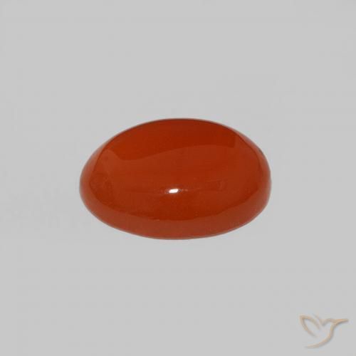 1,59 ctw natürlicher orangefarbener Karneol, Oval Schliff, Lichtundurchlässig