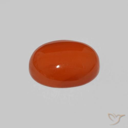 9,17 ctw natürlicher Amber Orange Karneol, Oval, Lichtundurchlässig