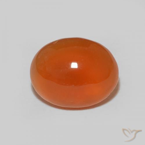 2.48ct Natürlicher Intensives Orange Karneol, Oval, Lichtundurchlässig, Photo A