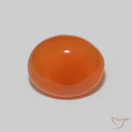 2.74ct Natürlicher Intensives Orange Karneol, Oval, Lichtundurchlässig, Photo A