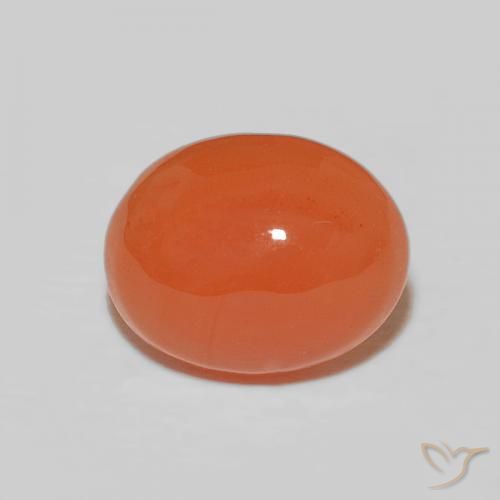 2.58ct Natürlicher rötlich-orange Karneol, Oval, Lichtundurchlässig, Photo A