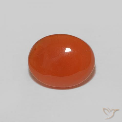 1.72ct Natürlicher Feuerorange Karneol, Oval, Lichtundurchlässig, Photo A