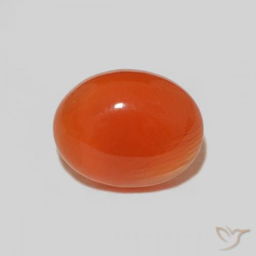 9,17 ctw natürlicher tiefrötlich-orange Karneol, Oval Schliff, Lichtundurchlässig
