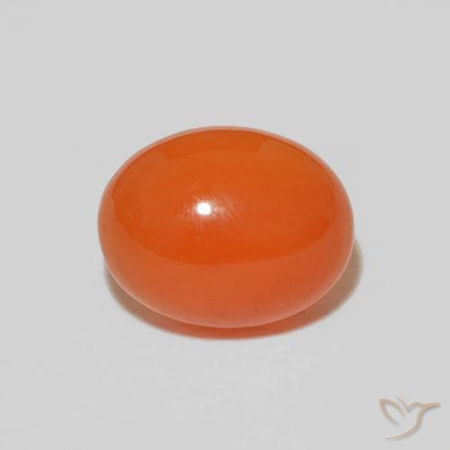 9,17 ctw natürlicher tiefrötlich-orange Karneol, Oval Schliff, Lichtundurchlässig