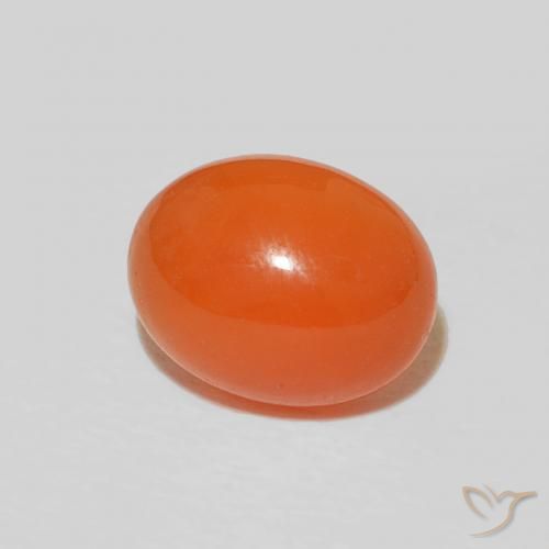 9,17 ctw natürlicher tiefrötlich-orange Karneol, Oval Schliff, Lichtundurchlässig