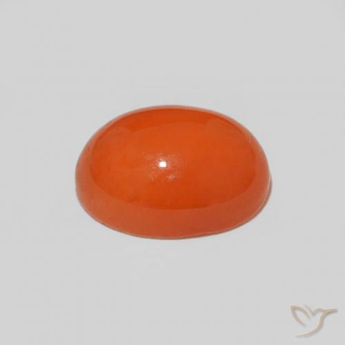 9,17 ctw natürlicher tiefrötlich-orange Karneol, Oval Schliff, Lichtundurchlässig