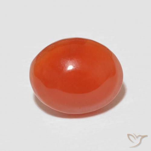 2.52ct Natürlicher Mittelorange Karneol, Oval, Lichtundurchlässig, Photo A
