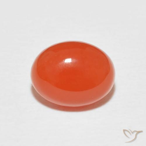2.08ct Natürlicher Intensives Orange Karneol, Oval, Lichtundurchlässig, Photo A