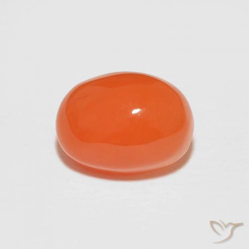 1.89ct Natürlicher tiefrötlich-orange Karneol, Oval, Lichtundurchlässig, Photo A
