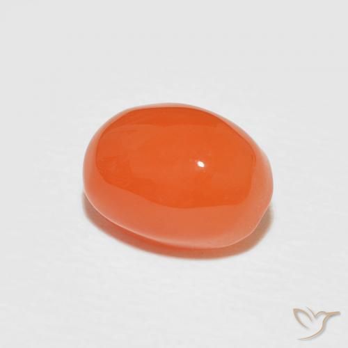 9,17 ctw natürlicher tiefrötlich-orange Karneol, Oval, Lichtundurchlässig