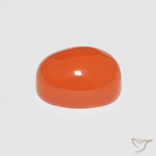 9,17 ctw natürlicher tiefrötlich-orange Karneol, Oval, Lichtundurchlässig