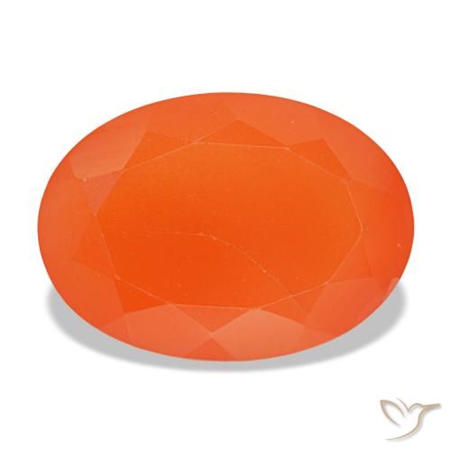 5.43ct Orangefarbener Karneol, Oval, Lichtdurchlässig